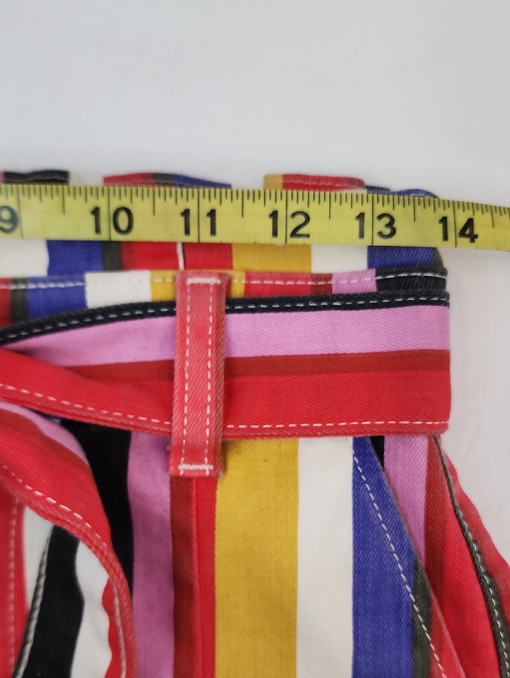 Express Multicolor Striped High-Waist Tie-Belt Deim Shorts Size 2 - Picture 4 of 10